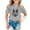 thumbnail image 1 of MIASHUI T-Shirts Graphiques Amusants à Manches Courtes pour Garçons, Col Rond, Gris, 6-7 Ans, 1 of 3