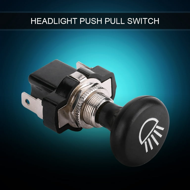 Mgaxyff Headlight Push Switch,12V Car Headlight Push Pull Light