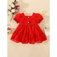 thumbnail image 3 of Bagilaanoe Toddler Baby Girl Summer Dress Short Puff Sleeve Cherry A-line Princess Dresses 9M 12M 18M 24M 3T Kids Casual Swing Sundress, 3 of 9