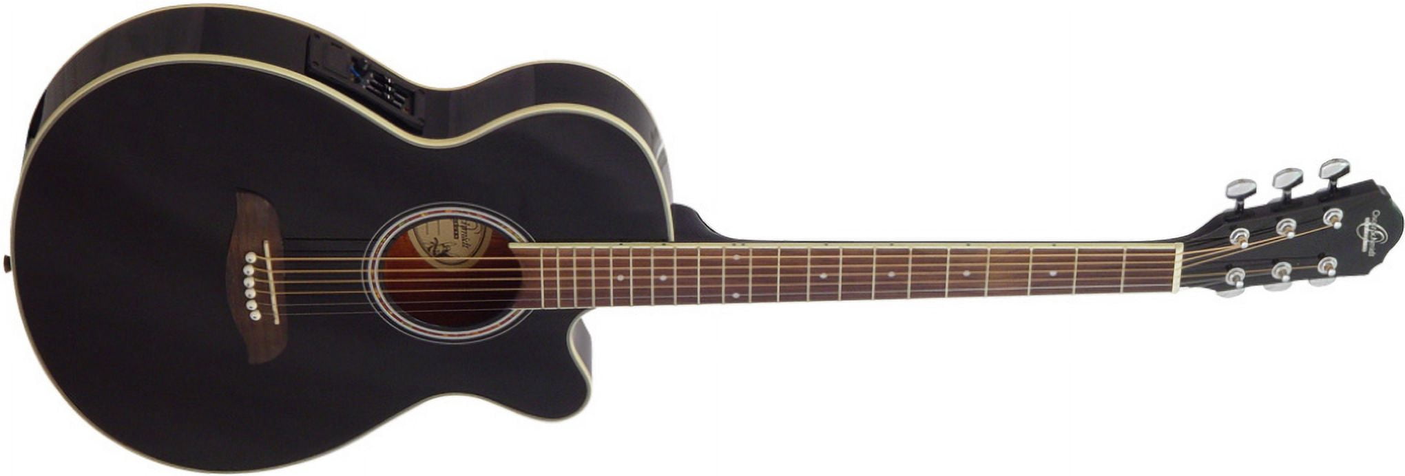 Oscar Schmidt Dreadnought Acoustic Electric Guitar - Black - OG8CEB
