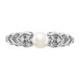 thumbnail image 5 of 925 Sterling Silver Polished Freshwater Cultured Pearl and Diamond Ring Size 9 2mm Wide Ring for Women, 5 of 5