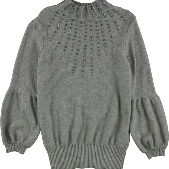Alfani Womens Embellished Pullover Sweater, Grey, Medium