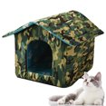Outdoor Cat House Pet Bed Weatherproof 600D Shelter Pet For Feral Cats