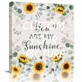 thumbnail image 2 of Sunflower Wall Art Painting on Canvas, Yellow Floral Summer Botanical Leaves Weeping Rustic Canvas Art Home Prints Wall Art Framed Modern Artwork for Living Room Bedroom Wall Decor 12x12in, 2 of 9