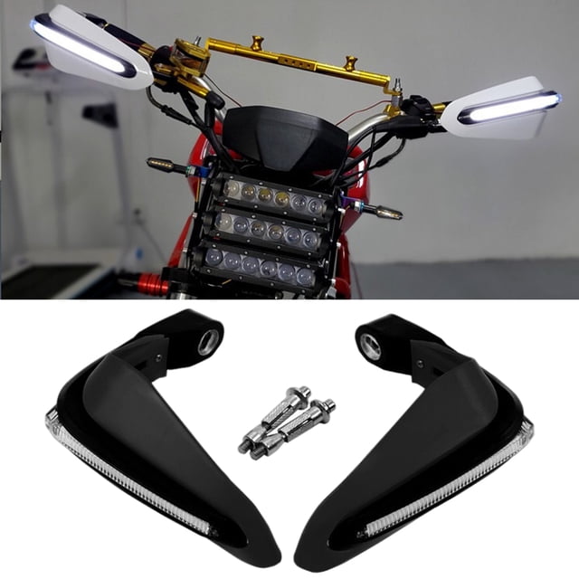 1 par de protectores de manos para motocicleta Sharpla Manoplas LED Negro
