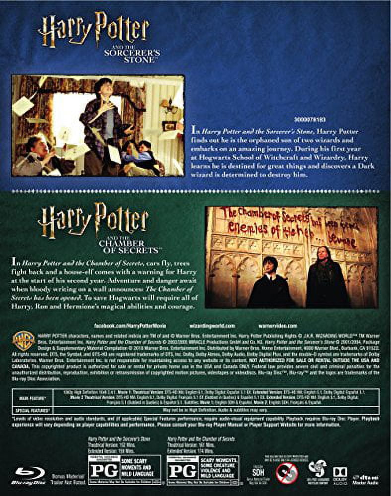 Harry Potter and the Sorcerer's Stone / Harry Potter and the Chamber of  Secrets (Blu-ray) 