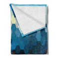 thumbnail image 2 of Geometric Soft Flannel Fleece Throw Blanket, Modern Hexagonal Fractal Puzzle Defocus Blurry Winter Landscape, Cozy Plush for Indoor and Outdoor Use, 50" x 60", Multicolor, by Ambesonne, 2 of 5