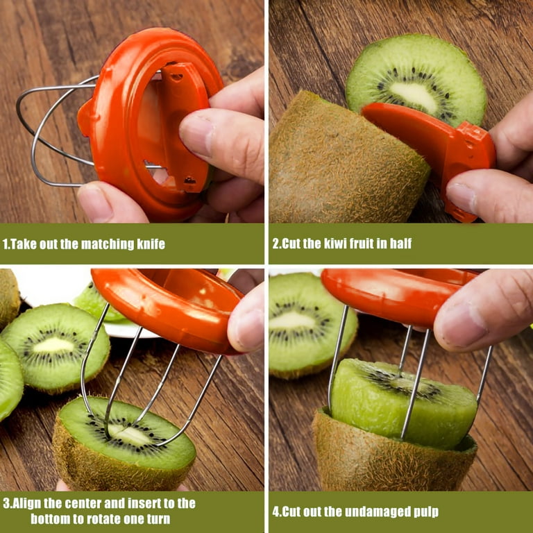 Stainless Steel Wire Kiwi Peeler Dust-proof Fruit Slicer Handheld