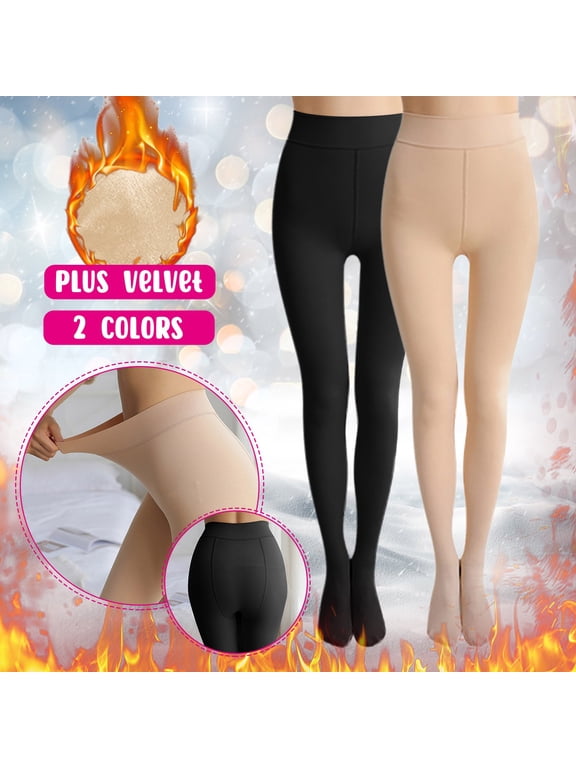 Only Moment Knee High Socks for Women Imitation Nylon + Spandex Control Top Pantyhose with Reinforced Toes Beige One Size