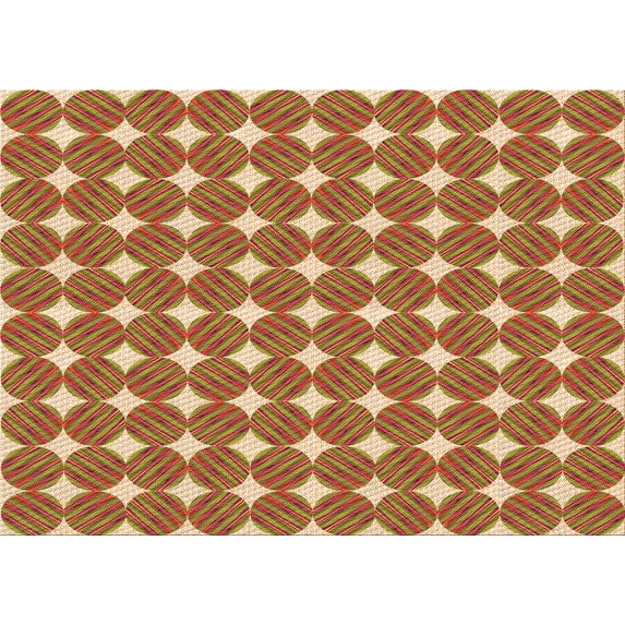 Ahgly Company Indoor Rectangle Patterned Grapefruit Red Area Rugs, 7' x 9'