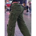 thumbnail image 4 of Women Boyfriend‑Style Y2K Denim Jeans, Multi‑Pocket Button‑Front Solid‑Color Long Casual Work Trousers, Simple Commuter Daily Pants, 4 of 10