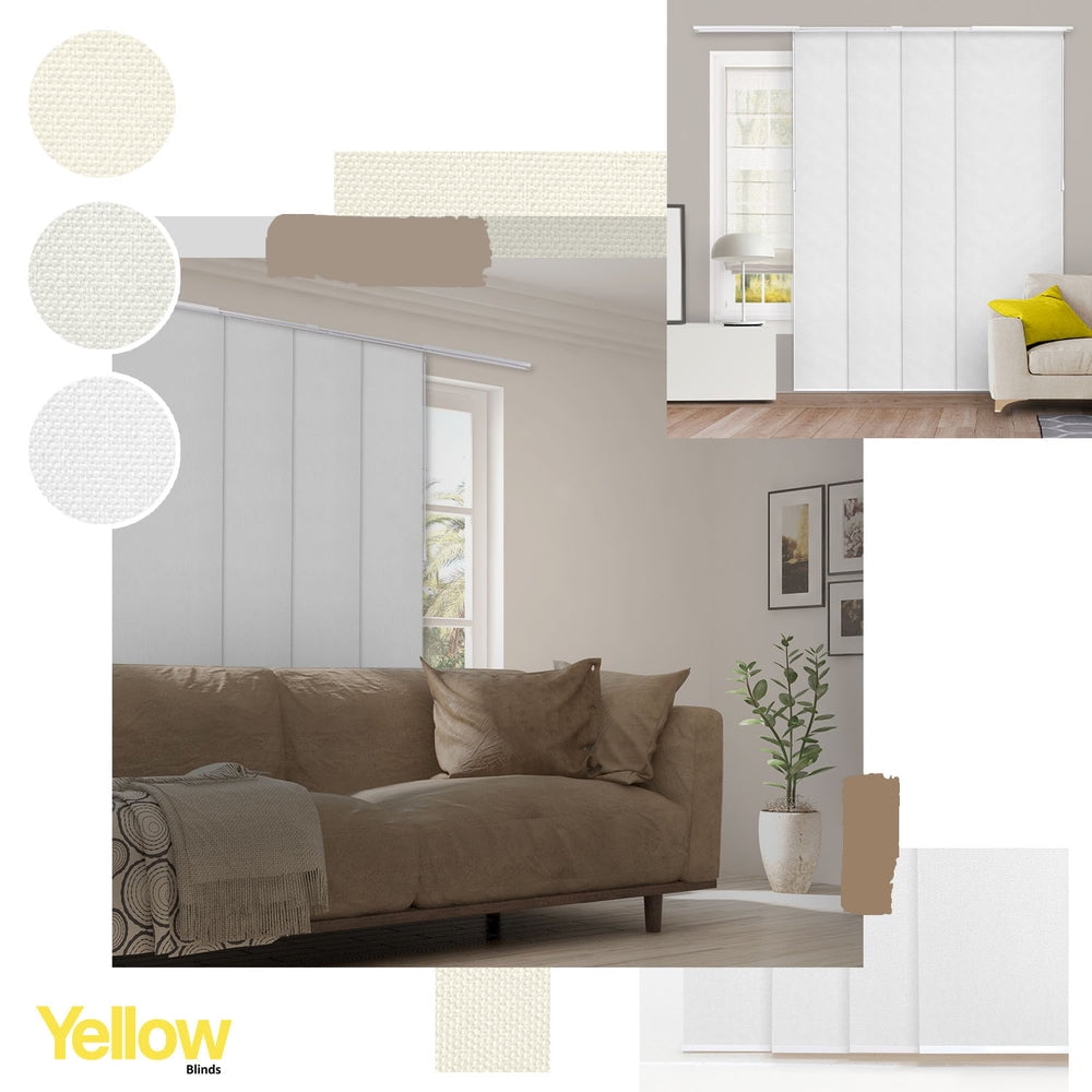 Adjustable Cordless Blackout Panel Track Blinds, Melrose White - 46"-86"W X 0"-96"H