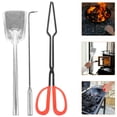 thumbnail image 1 of OULII 1 Set Iron Shovel Fire Poker Tongs Compact Design Long Handle For Home Fireplace Use Camping Utensils, 1 of 8
