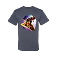 thumbnail image 2 of Wild Bobby, Trippy Galactic T-Rex on Taco, Pop Culture, Men Graphic Tees, Vintage Heather Blue, 4XL, 2 of 3