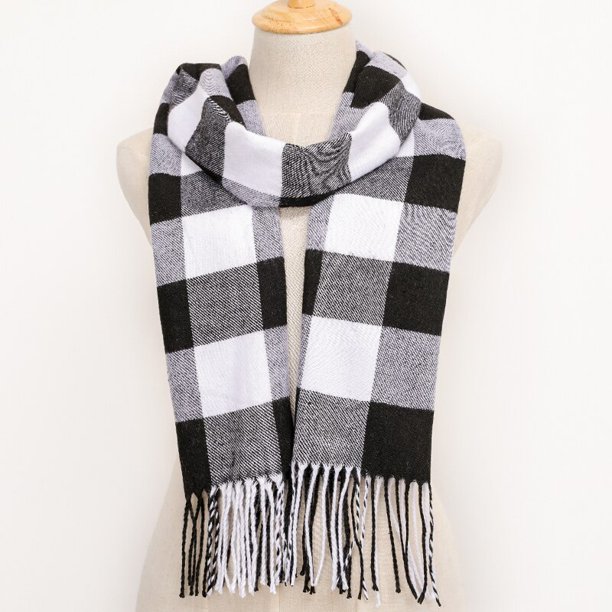 Bufanda de cachemir para hombre y mujer, chal largo de celosía con borlas de colores, ideal para otoño e invierno, gran oferta Fivean unisex