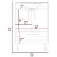 thumbnail image 7 of FM FURNITURE Otello Engineered Wood Single Bathroom Vanity in White, 7 of 7
