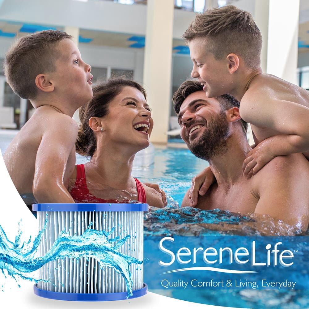 SereneLife Reusable Sunset Filter - Compatible W/ Inflatable Pool Spa, Filter Replacement Cartridge