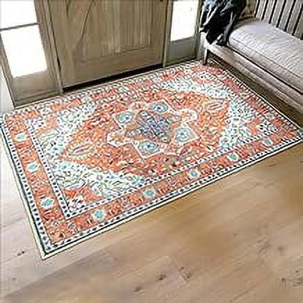Indoor Door Mat Retro Floor Mat Non Slip Washable Doormat Large Quickly Absorb Burnt Orange Welcome Mats Front Door Mat Inside Entryway Doormat for Entrance Entry Bathroom 17x30 Inch