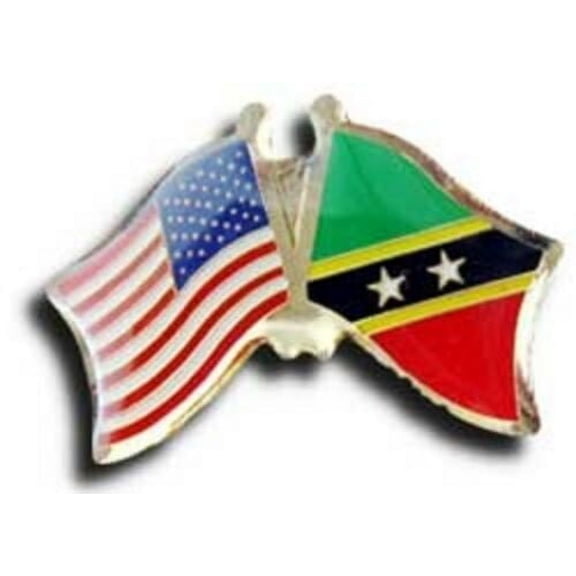 Pack of 6 USA American St Kitts Nevis Friendship Flag Bike Hat Cap lapel Pin
