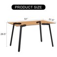 thumbnail image 5 of Modern Minimalist Tea Brown Glass Dining Table, Tempered Glass Top, Black Metal Legs, Kitchen/Dining/Living Room, 51"*31.5"*29.5", 5 of 17