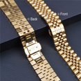 thumbnail image 4 of Men Stainless Steel Band for Apple Watch Series 11/10/9/8/7/SE, Ultra 3/Ultra 2 (49mm 46mm 45mm 44mm 42mm), Metal Link Bracelet with Butterfly Clasp, 4 of 6