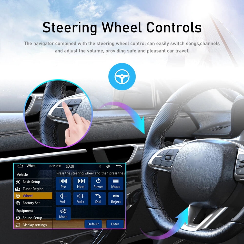 Podofo  5'' Touch Screen Car Stereo Radio with Apple Carplay Android Auto Mirror Link HD Car MP5 Multimedia Player Bluetooth USB FM Audio Receiver USB, Backup Camera