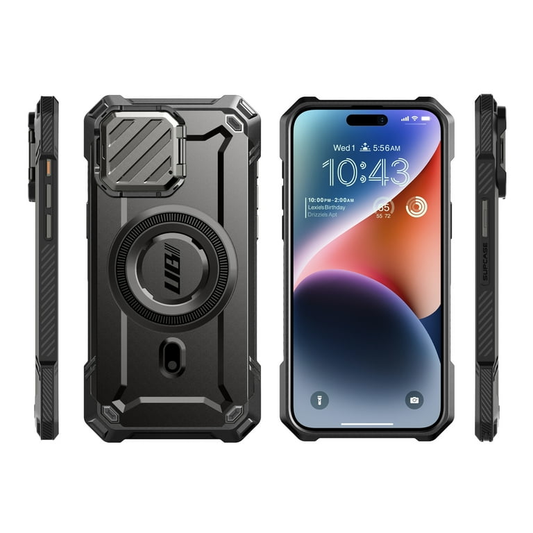 SUPCASE Unicorn Beetle Pro Case for iPhone 15 Pro Max 6.7, Built-in Screen  Protector & Kickstand & Belt-Clip Heavy Duty Rugged Case (Black)