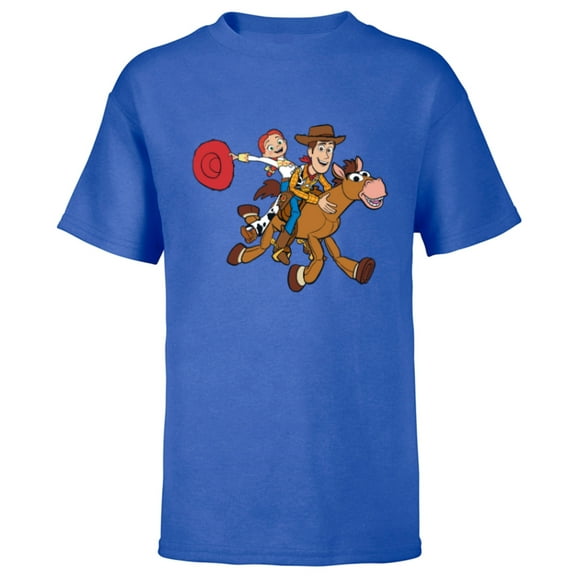 Disney and Pixar’s Toy Story Woody Jessie Bullseye - Short Sleeve T-Shirt for Kids - Customized-Royal