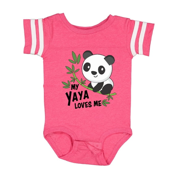 Inktastic My Yaya Loves Me- Cute Panda Boys or Girls Baby Bodysuit