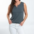 thumbnail image 3 of Elsie & Zoey Myla XL Charcoal V-Neck Sleeveless Tank Top for Women, 3 of 6
