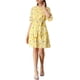 thumbnail image 2 of Vestido de Chiffon Amarillo M de INSPIRE CHIC con Estampado Floral, Corte Casual y Falda con Volantes, 2 of 7