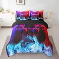 thumbnail image 2 of Feelyou 3D Gamepad Gaming Boys Comforter Set 7pcs, Fire and Water Queen Bedding Sets, 2 of 8