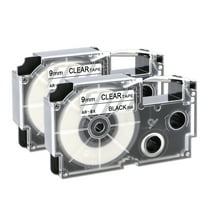 Pristar 9mm X 8m Replacement For Casio EZ XR-9WE XR-9WE2S Labeling Tape (Black On White), 3-Pack