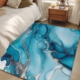 thumbnail image 4 of 3'x5' Area Rugs, Turquoise Marble Indoor Outdoor Area Rug for Living Room Bedroom, Teal Grey Modern Geometric Washable Bathroom Rugs Kitchen Floor Carpet Mats Home Decor Aesthetic, 4 of 8