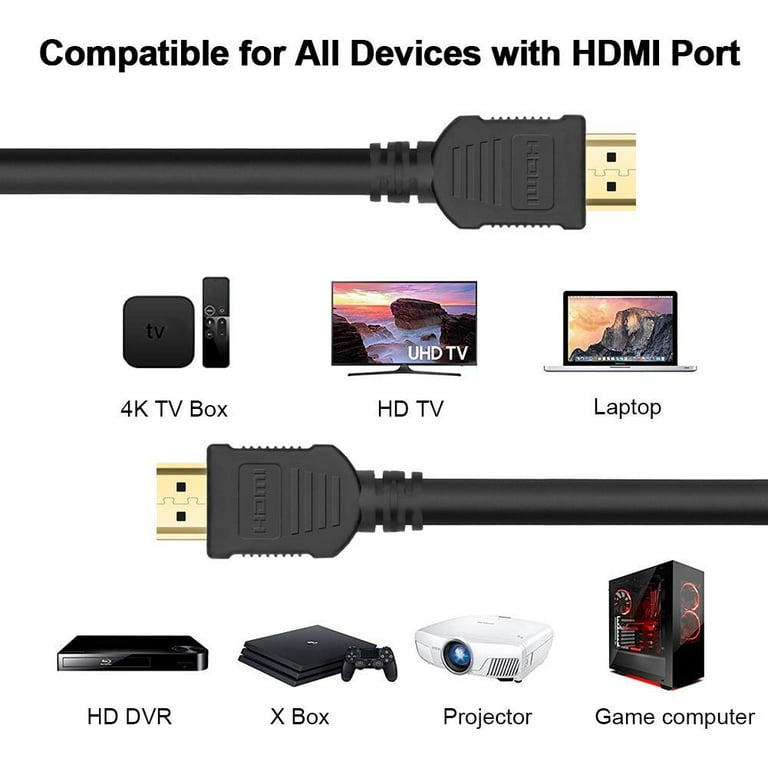 UltraPoE 6FT HDMI Cables 5 Pack Compatible UHD TV Blu-Ray Xbox PS4
