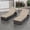 Brown four-line rattan + earthy gray cushion (2 pieces/box), variant on TEQIN Outdoor Chaise Lounge Set of 2, 5-Position Adjustable PE Wicker Reclining Chairs with Wheels & 2.3" Cushions, 400 lbs Capacity All-Weather Patio Rattan Lounger for Poolside, Garden, Beach