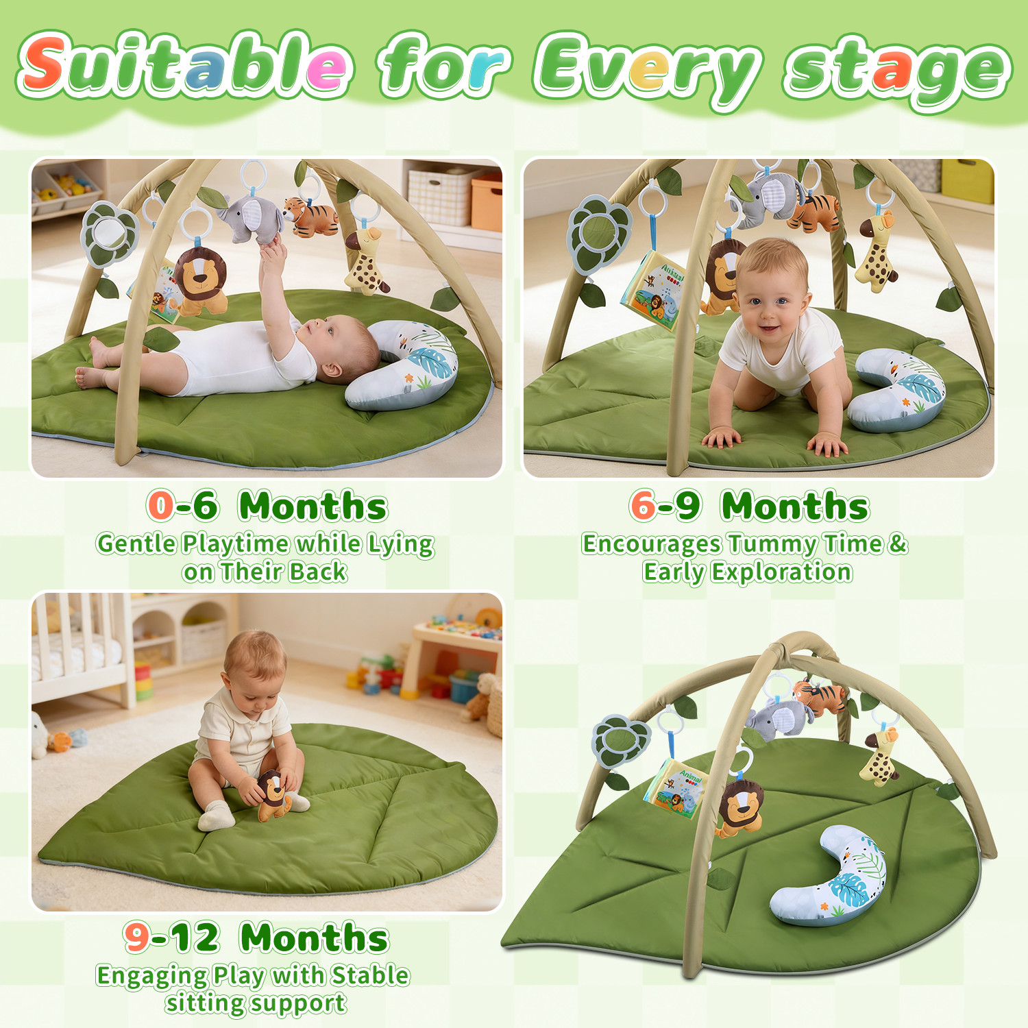 JoyStone Leaf-Shaped Baby Gym Play Mat photo 4
