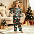 thumbnail image 6 of sdbrld Christmas Silk Pajamas for Kids Girls 2 Piece Cute Graphic Pjs Fall Winter Button Down Long Sleeve Top and Pants Holiday Home Loungewear Sizes 9-10 Years, 6 of 7