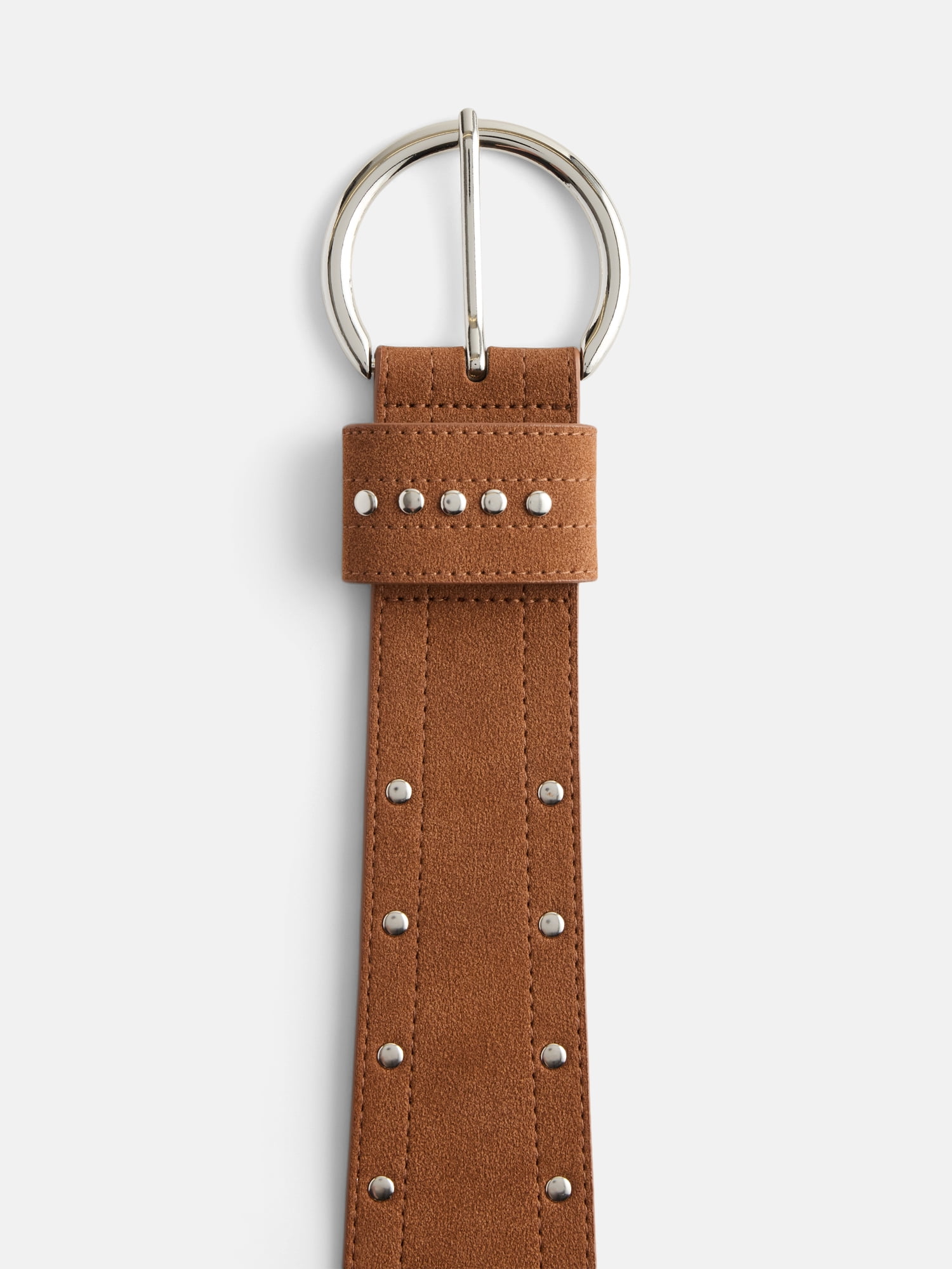 No Boundaries Tapered Hip Belt with Studs, Women's, Cognac