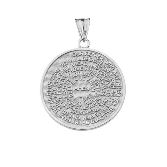The Lords Prayer Medallion Pendant Necklace in Sterling Silver (Pendant only)