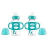 Dr. Brown's Milestones Wide-Neck Transitional Sippy Bottle with Silicone Handles - Turquoise - 2-Pack