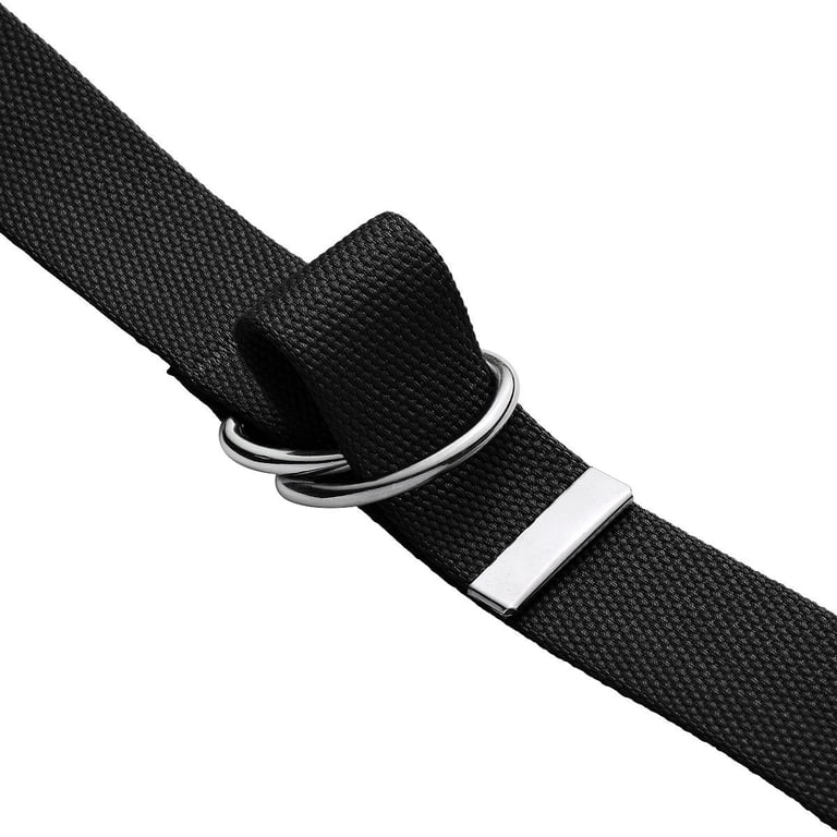 Falari Men's Canvas Web Belt with Double D-Ring, Black photo 6