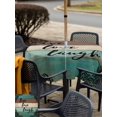 thumbnail image 5 of Outdoor Tablecloth with Umbrella Hole for Patio/Picnic/Party/Camping, Vintage Boho Waterproof Table Cloth Square Cover Washable, Farmhouse Retro Teal Brown Wooden Grain (54"x 54"), 5 of 8