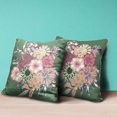 thumbnail image 3 of Friendship Bouquet Throw Pillow with Removable Cover in Green Pink Blue 18x18, 3 of 4