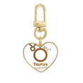 thumbnail image 1 of Fiesta de cumpleaños,Tauro. Llavero de metal en forma de corazón dorado, 1 of 3
