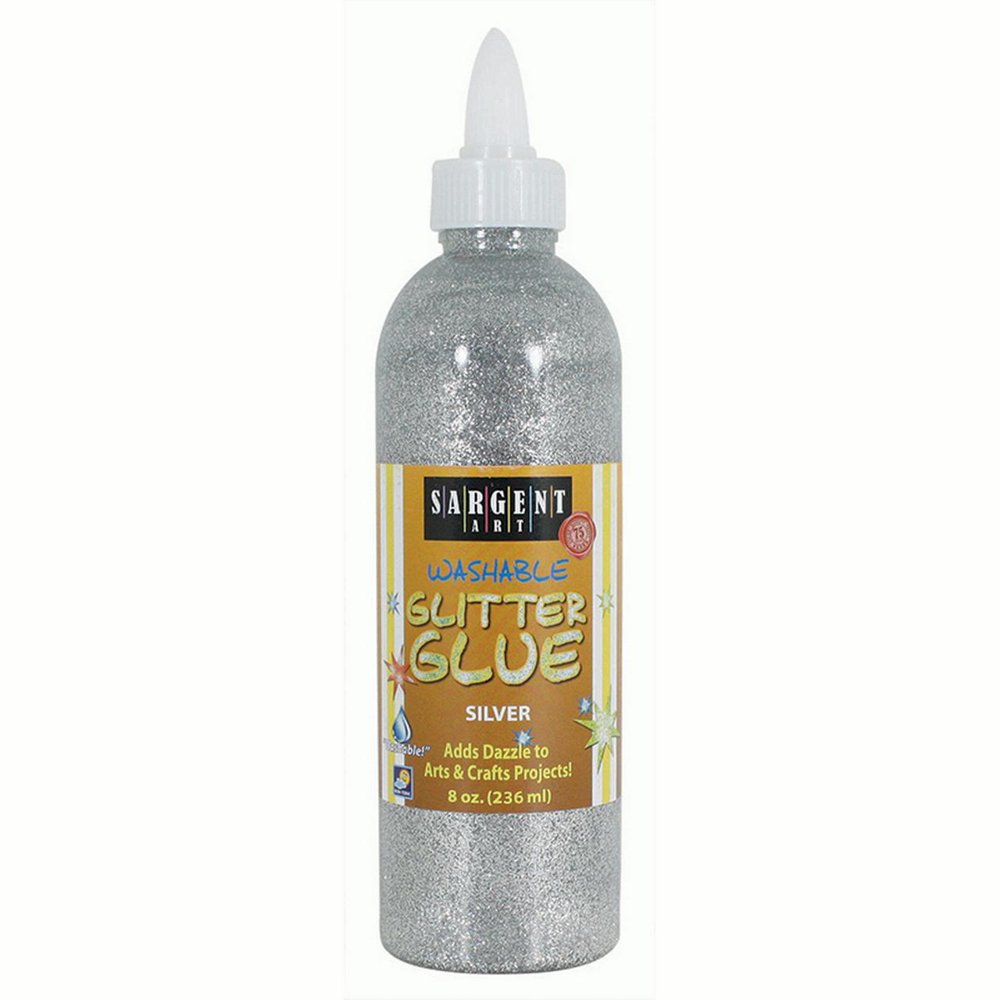 8OZ GLITTER GLUE SILVER