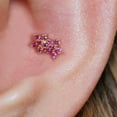 thumbnail image 4 of ERICAJEWELS 16G Ruby Flower Titanium Helix Earring CZ Stud for Conch, Cartilage, Flat Piercings, Gold, 4 of 9
