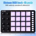 thumbnail image 4 of Beat Keyboard Machine Black ABS 16 Rgb Pads 8 Knobs for Music Making, 4 of 7