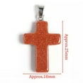thumbnail image 6 of MATROOY Natural Quartz Crystal Cross Pendant Crucifix Shape Stone Jewelry making-Aventurine-1PC, 6 of 9