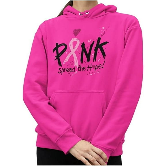 Tstars Women’s Breast Cancer Awareness Hoodie – Spread the Hope Pink Ribbon Cancer Support Apparel for Women